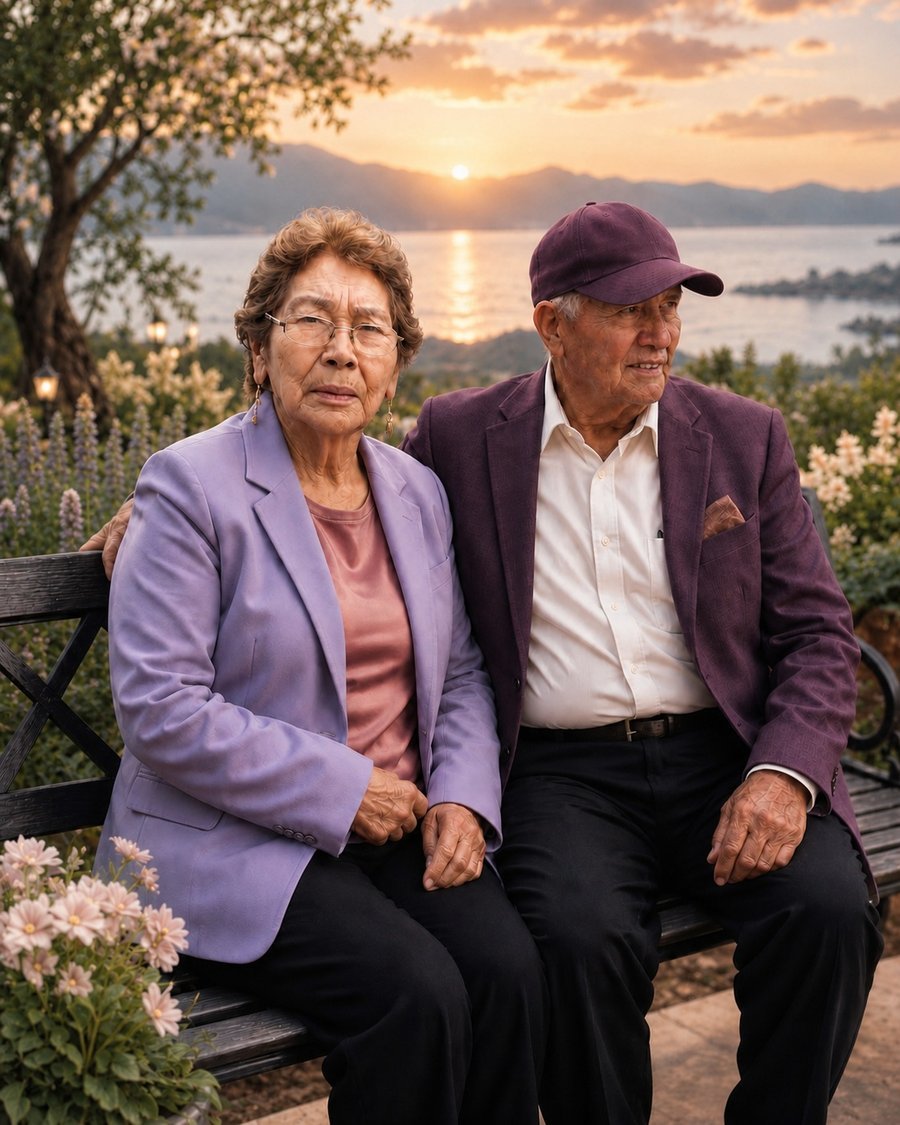An elderly couple sitting together, representing the families Cruz Home Care serves